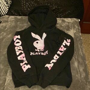 PLAYBOY Black and Pink Sweatshirt with Bunny Logo